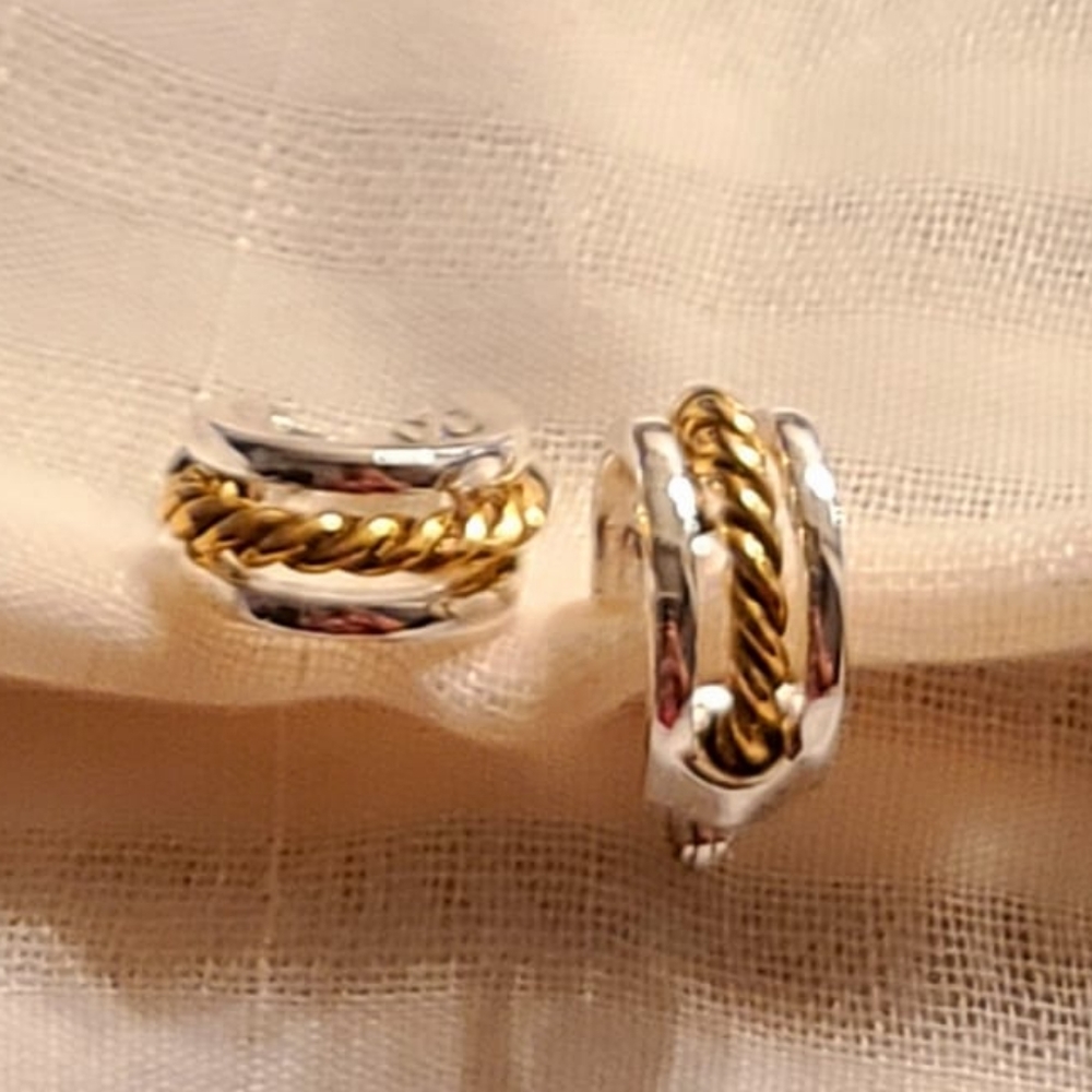 Monet Earrings clips silver gold